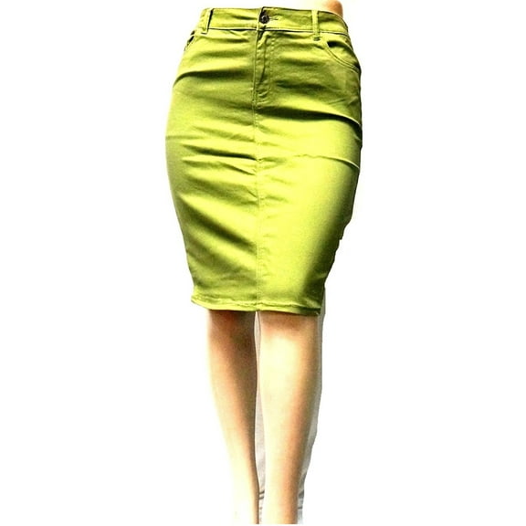 Jack david Womens Plus Size Stretch 24'' Length Casual Twill Cotton Skirt A500