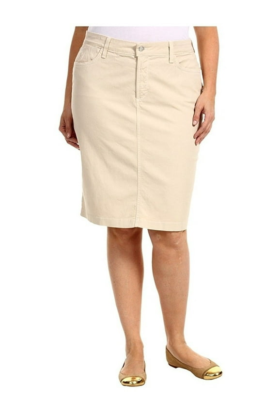 Womens Plus Size Stretch 24'' Length Casual Twill Cotton Skirt A500