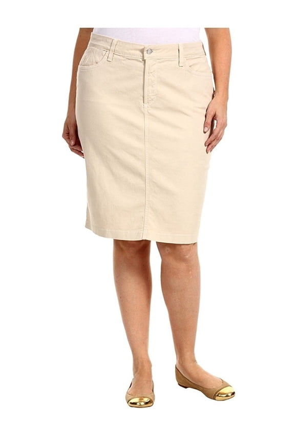 Womens Plus Size Stretch 24'' Length Casual Twill Cotton Skirt A500