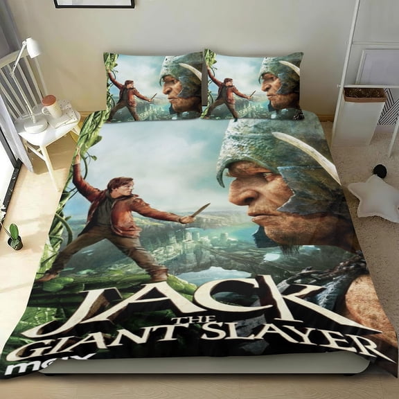 Jack the giant Slayer Themed Bed Sheet Set Three Piece Set 53x79 Inches Comfortable And Skin Friendly Unique Design Creating A Star Studded Night Home Decor Gifts For Family Friends fans