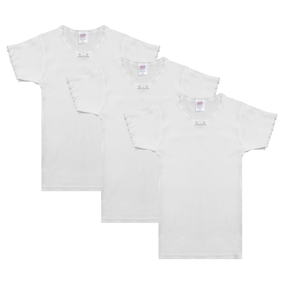 Jack 'n Jill Girls 100% Combed Cotton Crew Neck T-shirt In Solid White (3 Pack) Size 10