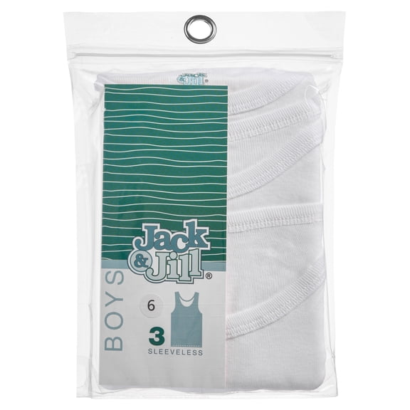 Jack 'n Jill Sleeveless Undershirts for Little Boys, 3-Pack, Size 2