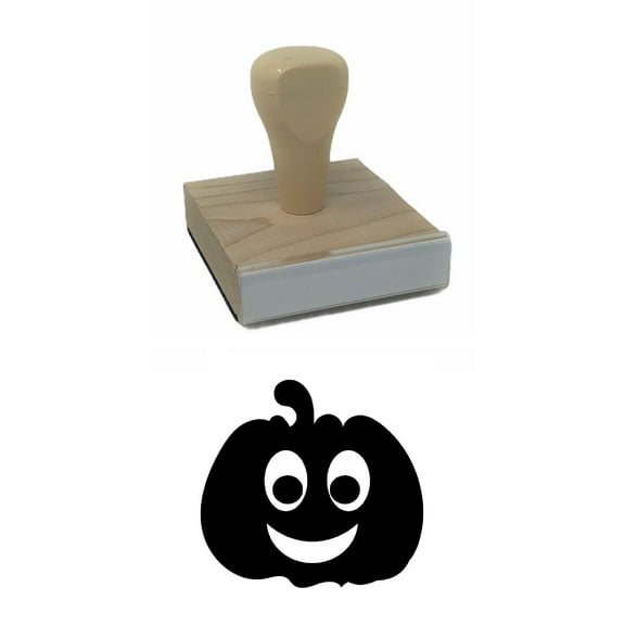 Jack-o-Lantern 3 Rubber Stamp, 2 X 2" Wood Stamp