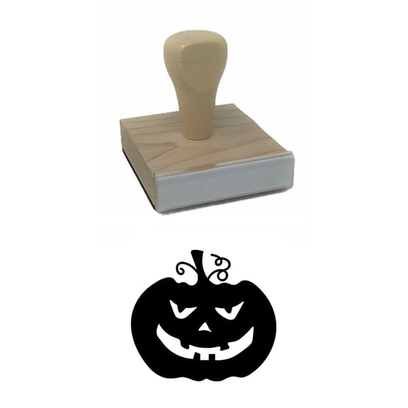 Jack-o-Lantern 4 Rubber Stamp, 2 X 2" Wood Stamp