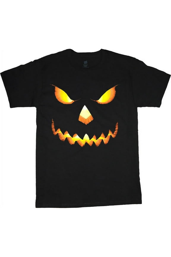 Jack-o-Lantern Face Halloween Decal Big and Tall T-shirt Black Tee