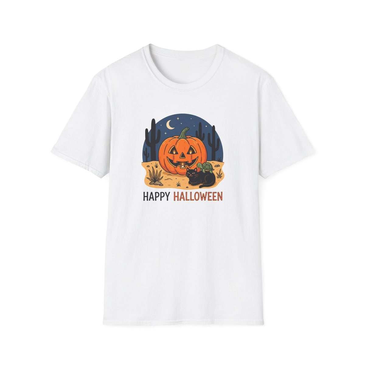 Jack-o'-Lantern Night Happy Halloween Pumpkin Scene T-Shirt - Walmart.com