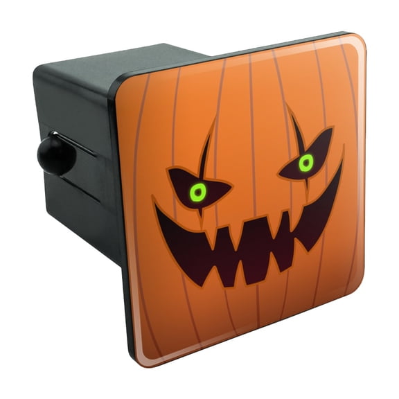 Jack-o'-lantern Pumpkin Face Halloween Decoration Tow Trailer Hitch Cover Plug Insert