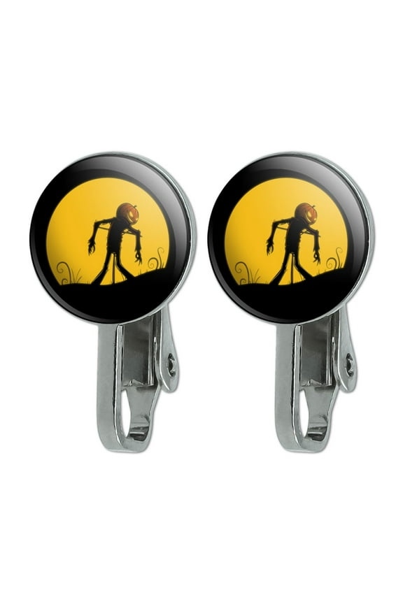 Jack-o'-lantern Scarecrow Halloween Novelty Clip-On Stud Earrings