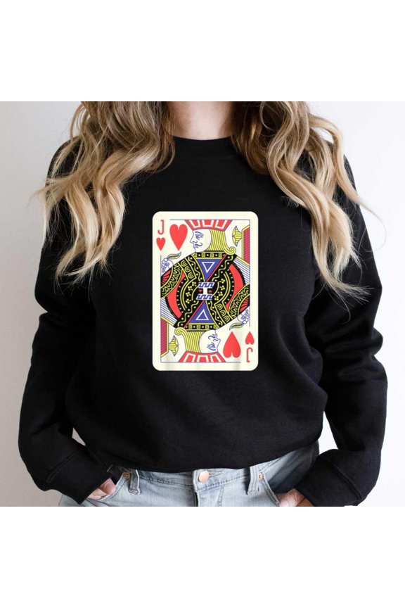 Jack of Hearts Funny Playing Card Halloween Costume, Matching Couples - Best Gift SW21466 Unisex Sweatshirt, Up to Size 5XL