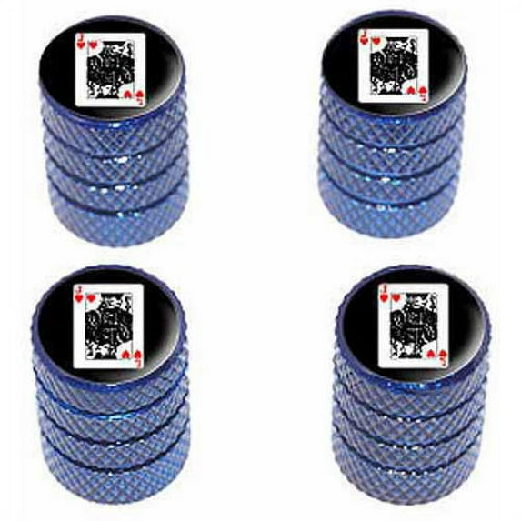 Jack of Hearts Playing Cards Tire Rim Wheel Aluminum Valve Stem Caps, Multiple Colors