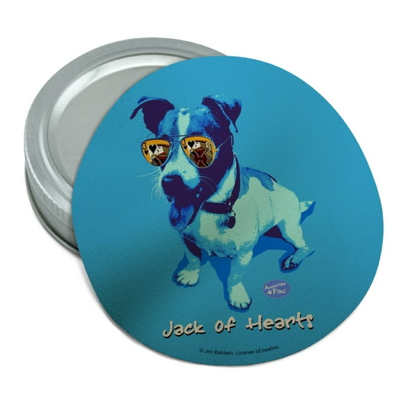 Jack of Hearts Russell Terrier Sunglasses Vintage Retro Round Rubber Non-Slip Jar Gripper Lid Opener