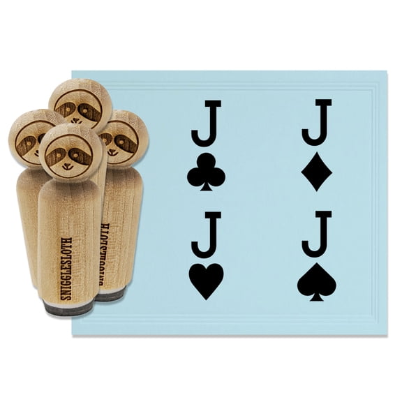 Jack of Spades Hearts Diamonds Clubs Card Suit Rubber Stamp Set for Scrapbooking Crafting Stamping - Mini 1/2 Inch