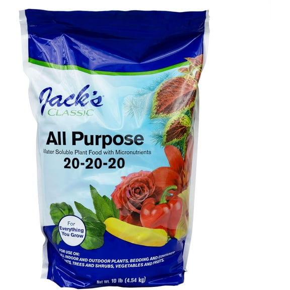 Jack's Classic 20-20-20 All Purpose Water-Soluble Fertilizer with Micronutrients to Provide General Growth on All Plants, 8oz