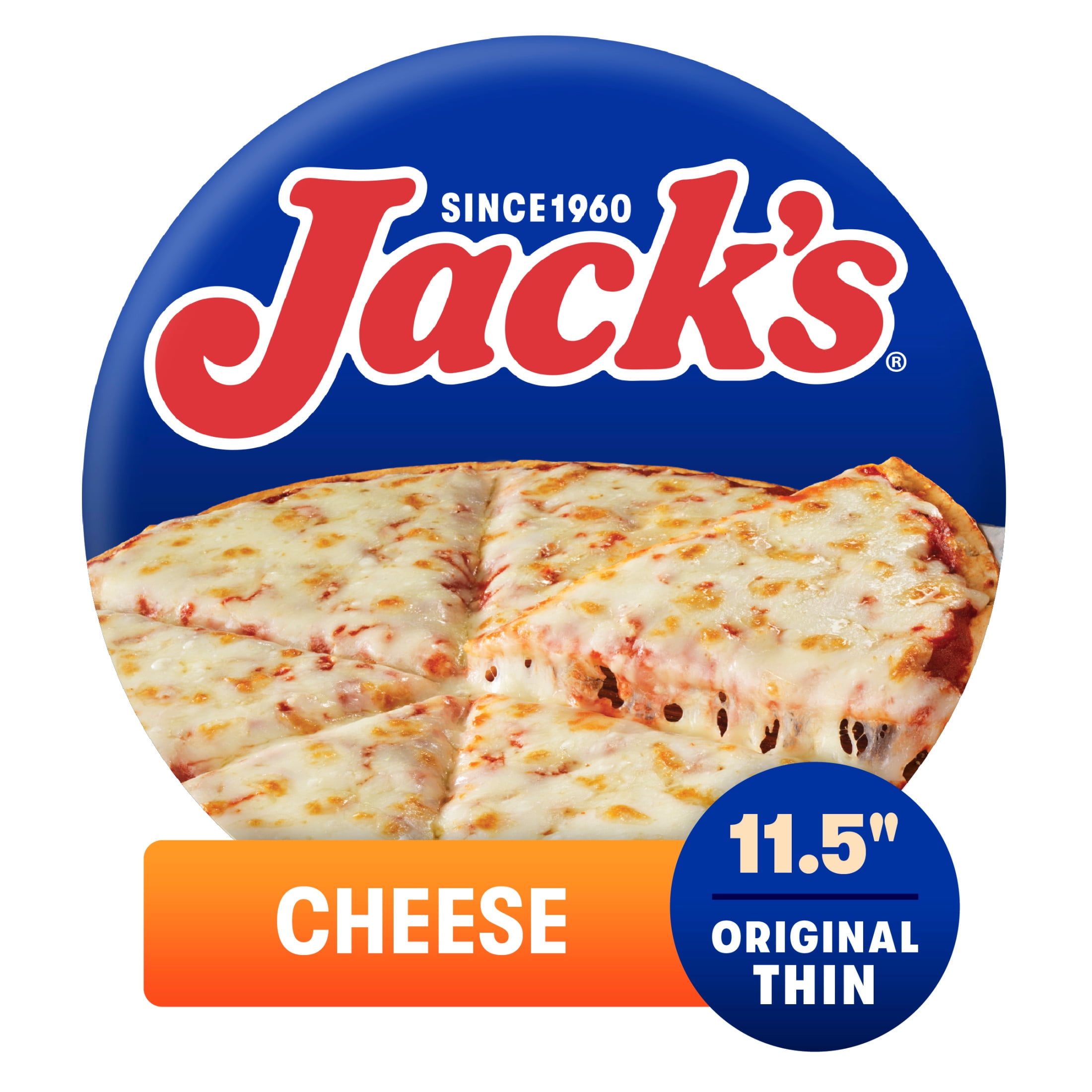 Jack's Frozen Cheese Pizza, Original Thin Crust Pizza for Grilling, 13.8 oz (Frozen)