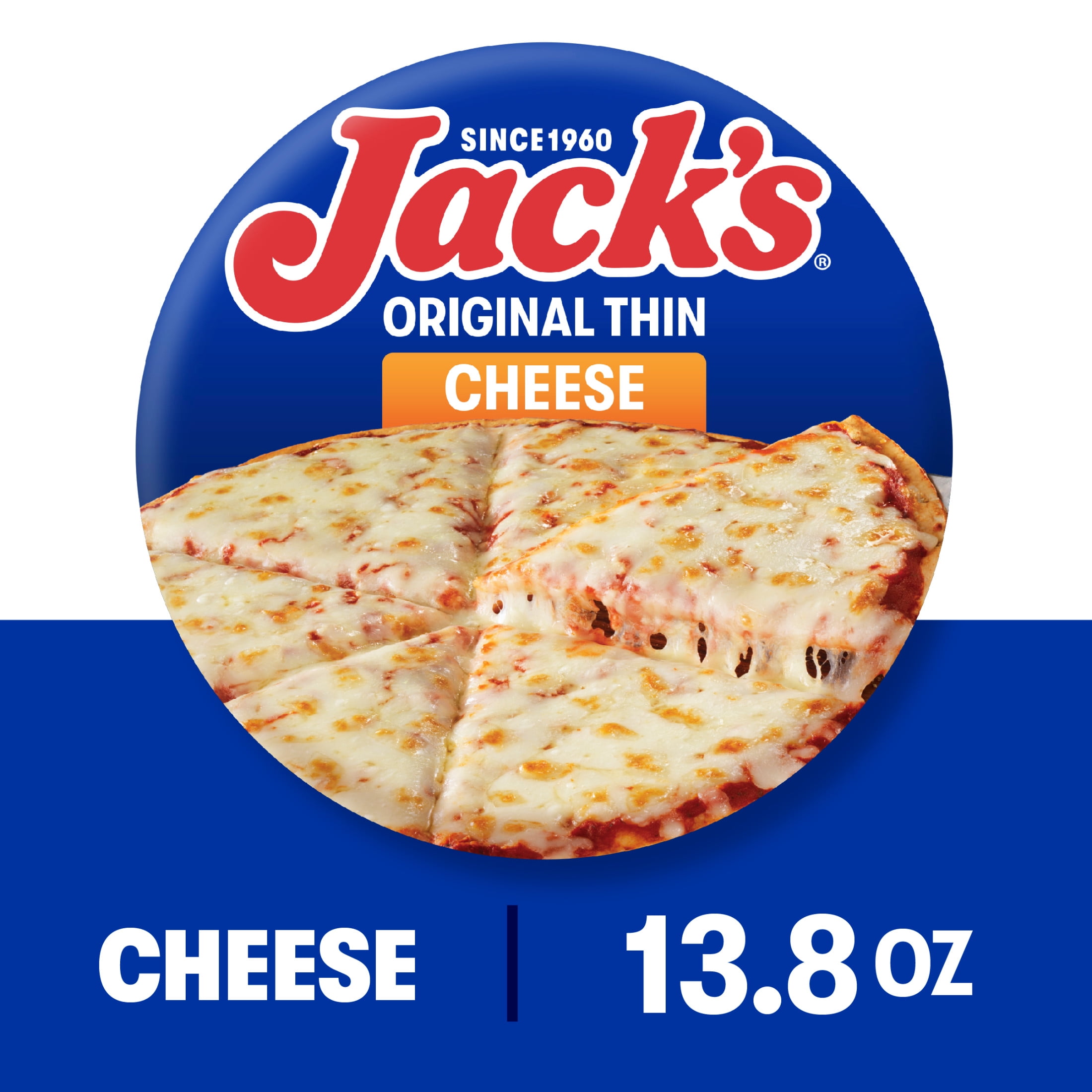 Jack's Frozen Cheese Pizza, Original Thin Crust Pizza for Grilling, 13.8 oz (Frozen)