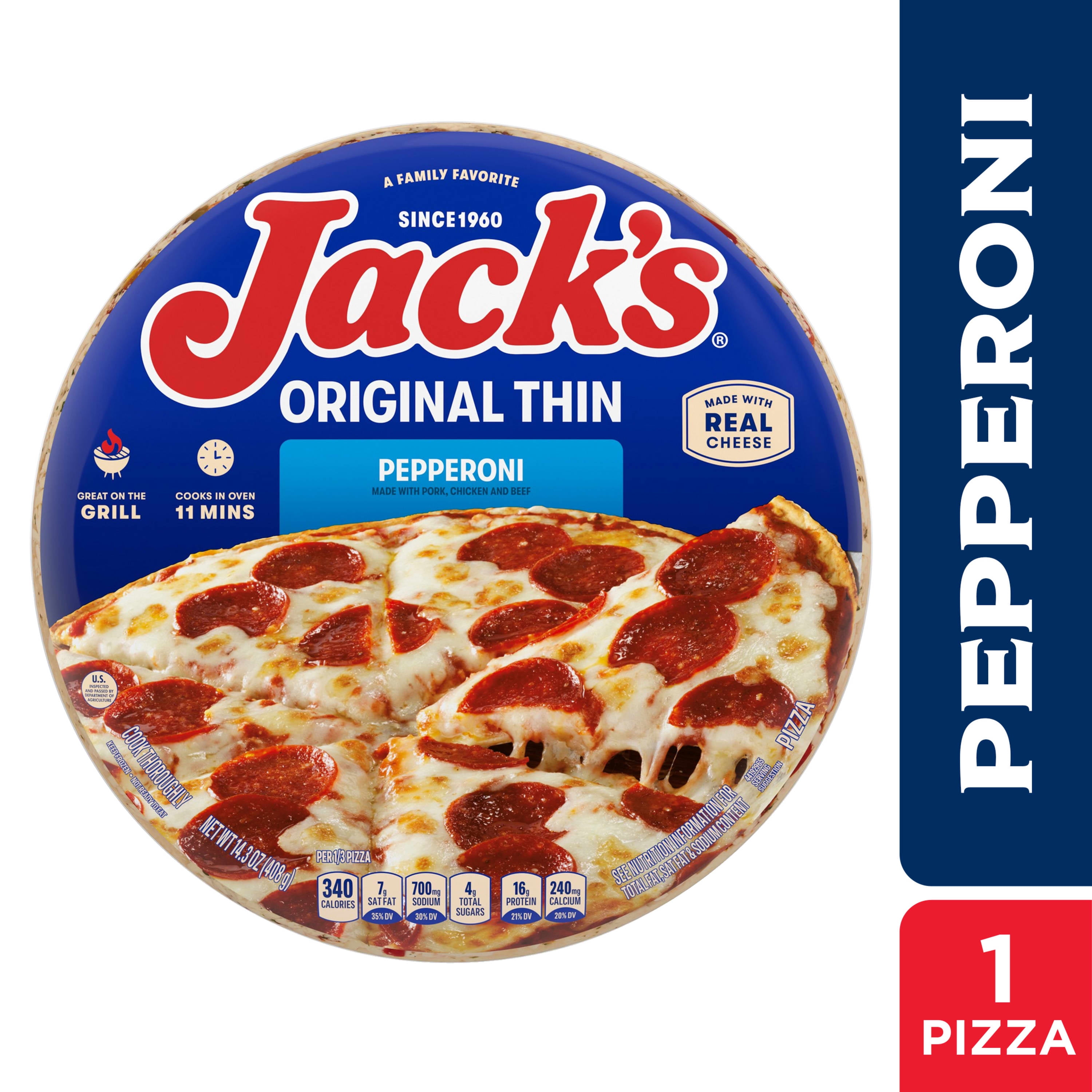 Jack's Frozen Pizza, Pepperoni Original Thin Crust Pizza with Marinara