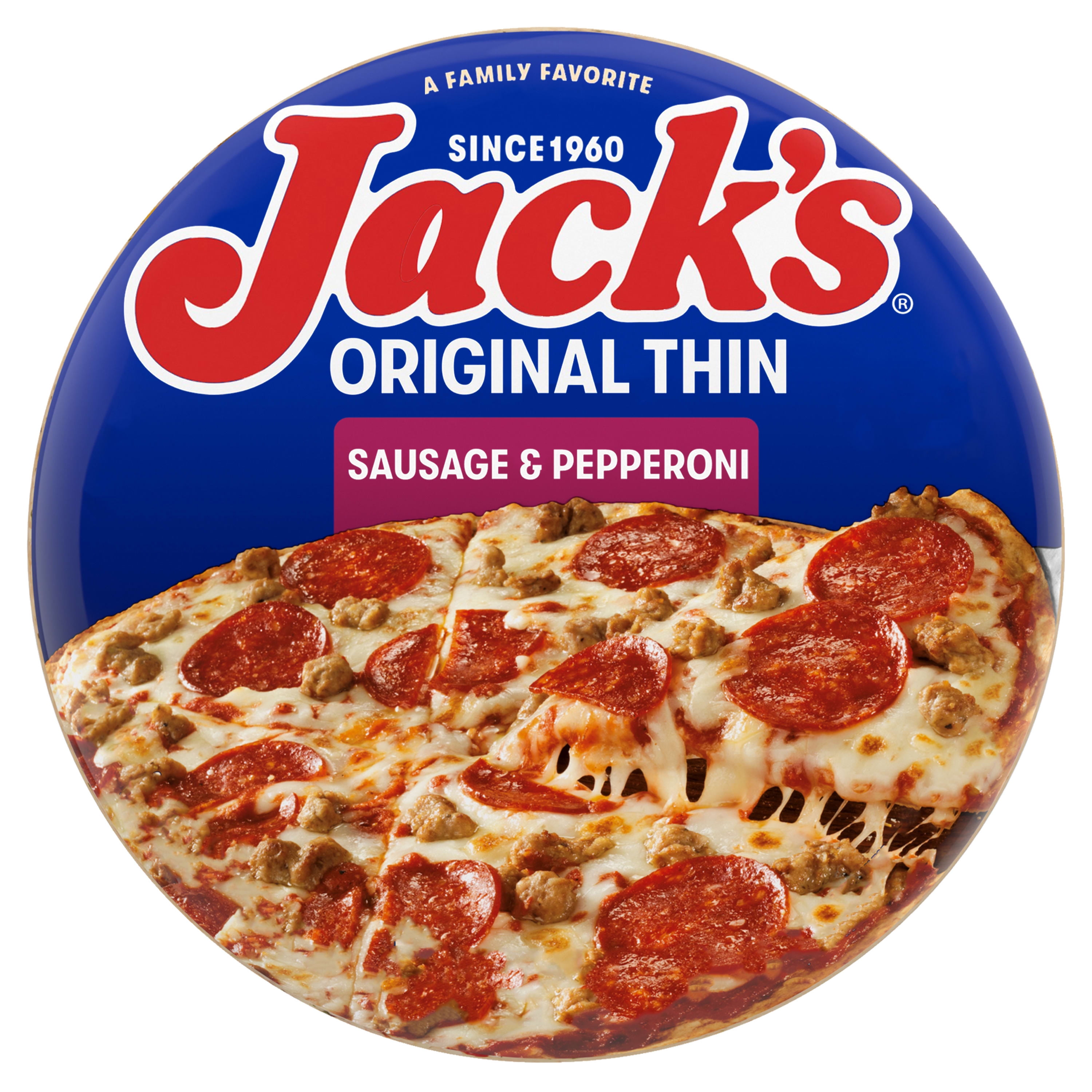 Jack's Frozen Pizza, Sausage and Pepperoni Thin Crust Pizza with