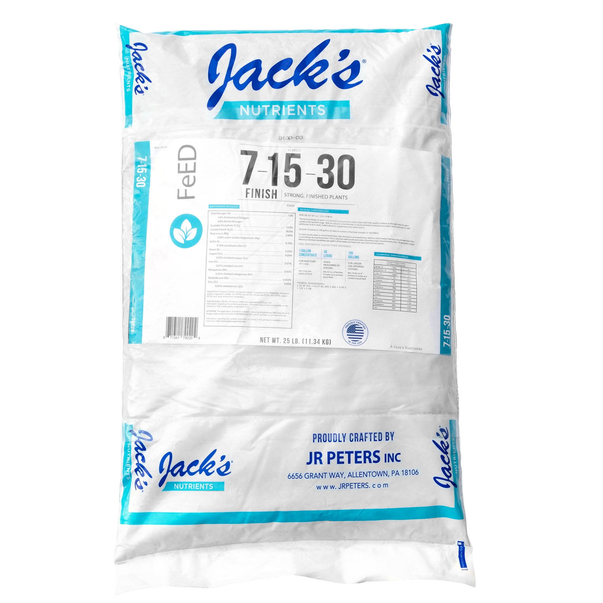 Jack's Nutrients 71530 FINISH FeED Fertilizer, 25lb bag