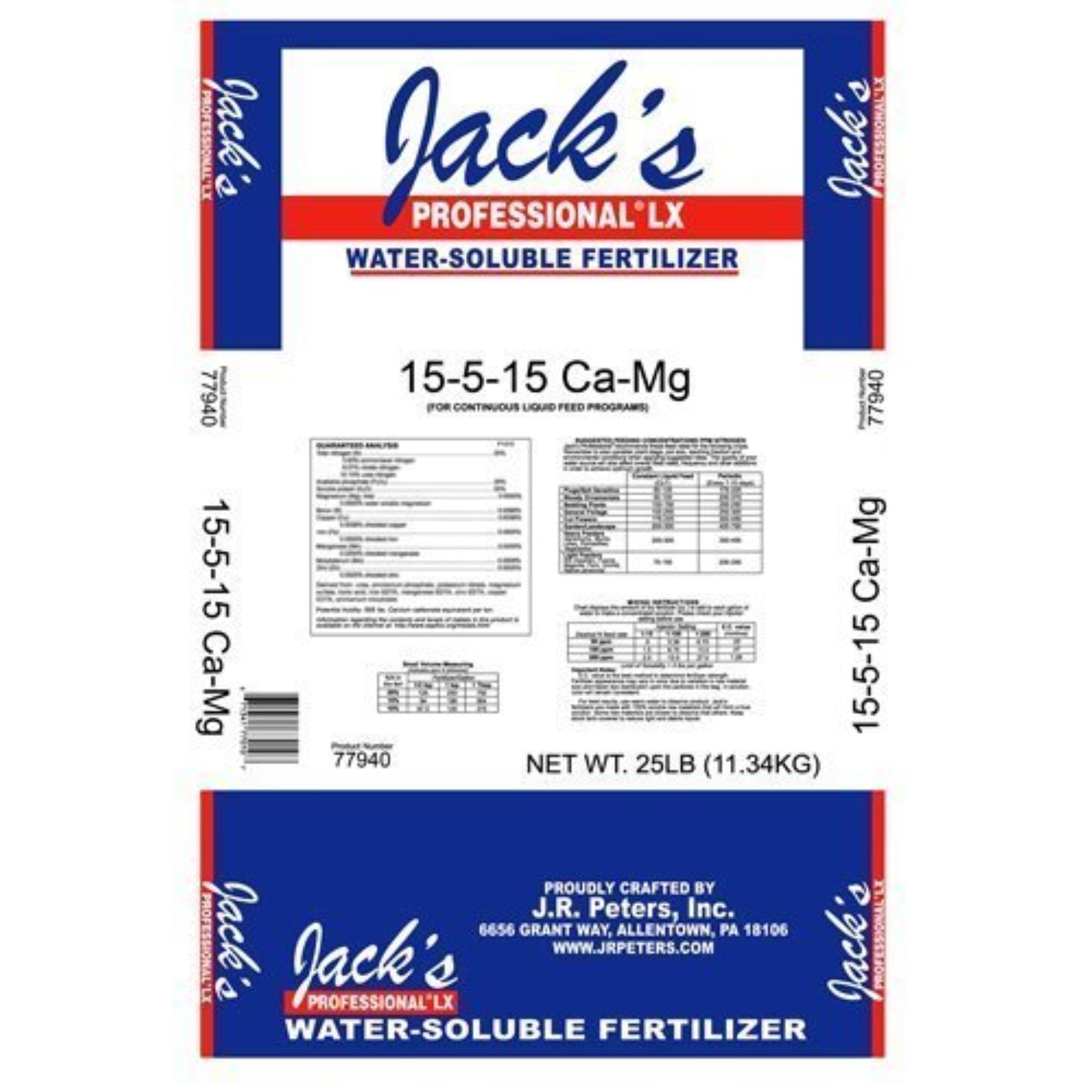 Jack's Professional Calcium Magnesium LX 15515 Fertilizer, 25 lb