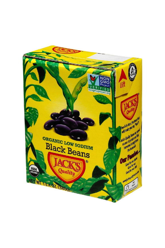 Jack's Quality Organic Low Sodium Black Beans, 13.4 oz [Pack of 8]