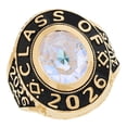 thumbnail image 1 of JackAni 10k Gold April CZ Simulated Birthstone 2026 Graduation Mens Class Ring - Size 7.75, 1 of 3