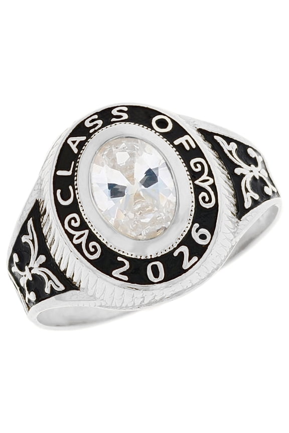 10k Gold Simulated April Birthstone CZ 2026 Class Graduation Ring - Size 5.00