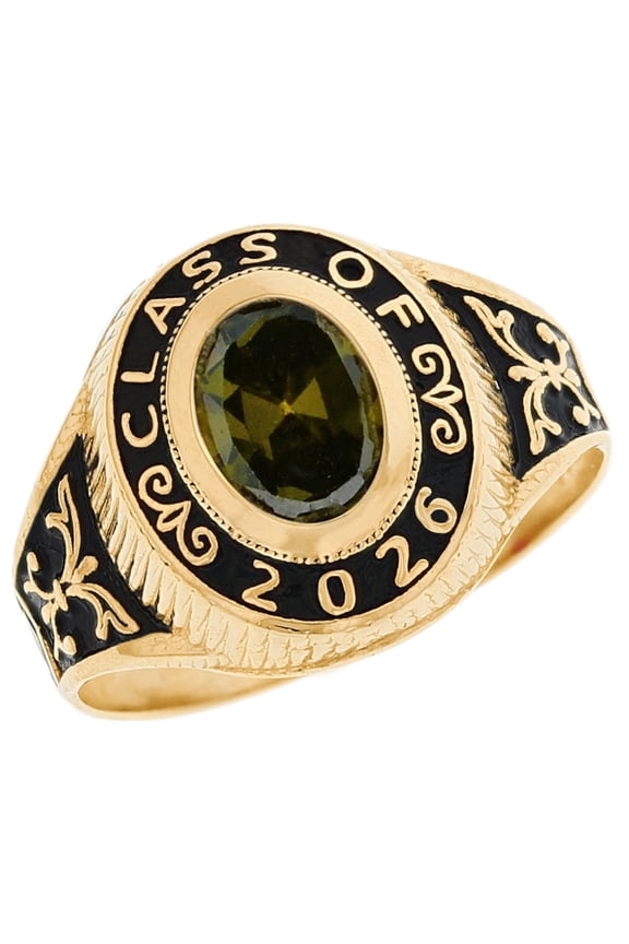10k Gold Simulated August Birthstone 2026 Class Graduation Ring - Size 10.00
