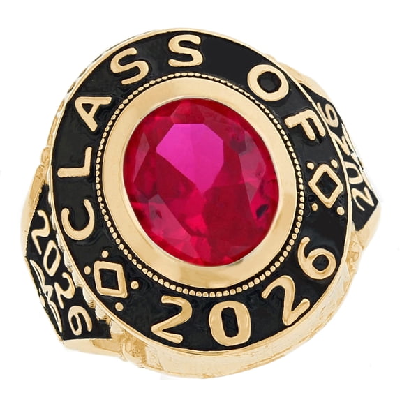 JackAni 10k Gold Simulated January Birthstone 2026 Graduation Mens Class Ring - Size 12.75