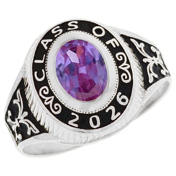 JackAni 10k Gold Simulated June Birthstone CZ 2026 Class Graduation Ring - Size 7.00