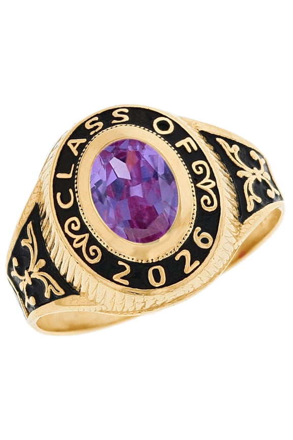 10k Gold Simulated June Birthstone CZ 2026 Class Graduation Ring - Size 7.75