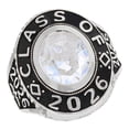 thumbnail image 1 of JackAni 10k White Gold April CZ Simulated Birthstone 2026 Graduation Mens Class Ring - Size 8.75, 1 of 3