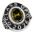 thumbnail image 1 of JackAni 10k White Gold August CZ Simulated Birthstone 2026 Graduation Mens Class Ring - Size 9.00, 1 of 3