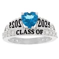 thumbnail image 1 of JackAni 10k White Gold Simulated Blue Zircon December Birthstone Gorgeous 2025 Graduation Ring - Size 9.00, 1 of 5