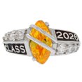 thumbnail image 1 of JackAni 10k White Gold Simulated Citrine November Birthstone 2026 Class Graduation Ring - Size 6.50, 1 of 5