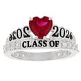 thumbnail image 1 of JackAni 10k White Gold Simulated Ruby July Birthstone Gorgeous 2026 Graduation Ring - Size 9.75, 1 of 5