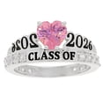 thumbnail image 1 of JackAni 10k White Gold Simulated Tourmaline October Birthstone Gorgeous 2026 Graduation Ring - Size 8.00, 1 of 5