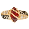 thumbnail image 1 of JackAni 10k Yellow Gold Simulated Garnet January Birthstone 2026 Class Graduation Ring - Size 5.25, 1 of 5
