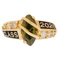 thumbnail image 1 of JackAni 10k Yellow Gold Simulated Peridot August Birthstone 2026 Class Graduation Ring - Size 5.00, 1 of 5