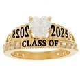 thumbnail image 1 of JackAni 10k Yellow Gold White CZ April Birthstone Gorgeous 2025 Graduation Ring - Size 11.00, 1 of 5