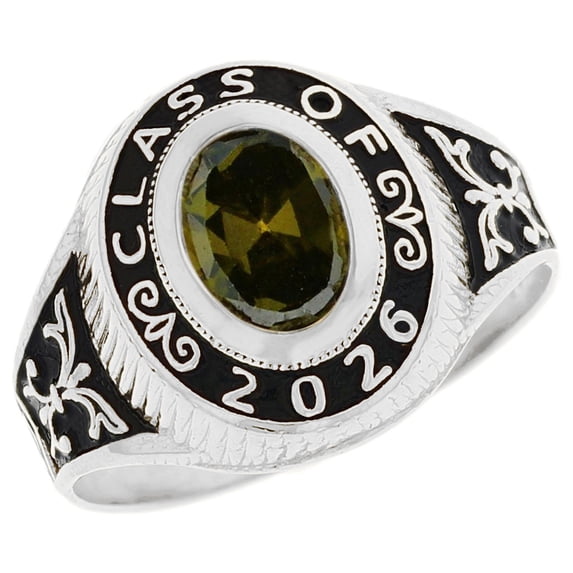 JackAni 14k Gold Simulated August Birthstone 2026 Class Graduation Ring - Size 8.75