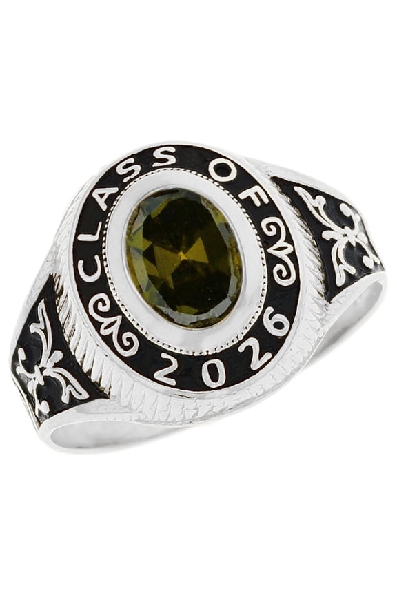 14k Gold Simulated August Birthstone 2026 Class Graduation Ring - Size 9.25