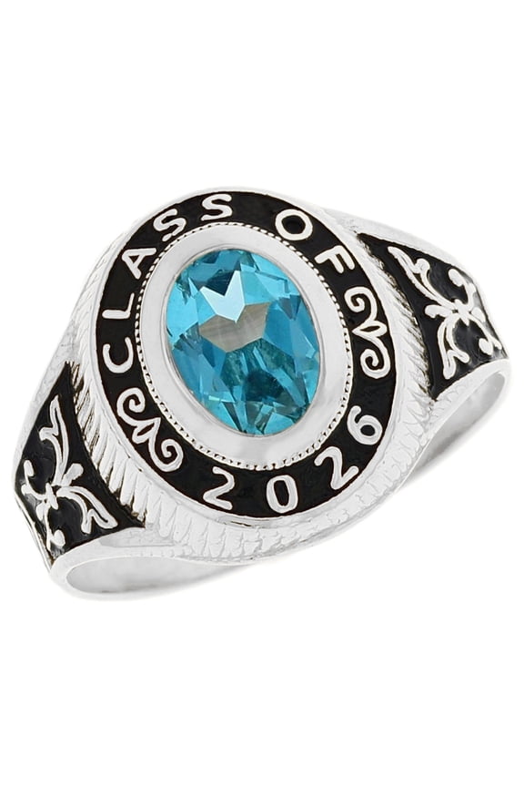 14k Gold Simulated December Birthstone 2026 Class Graduation Ring - Size 10.25
