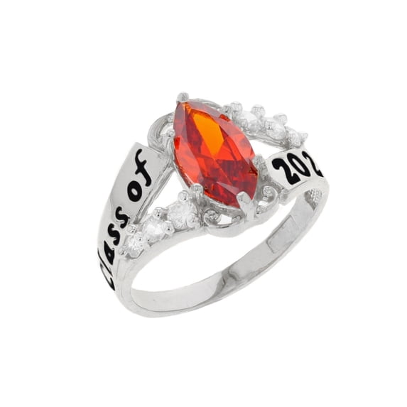 JackAni 14k Gold Simulated Garnet January Birthstone 2026 Class Graduation Ring - Size 6.25