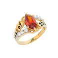 thumbnail image 1 of JackAni 14k Gold Simulated Garnet January Birthstone 2026 Class Graduation Ring - Size 8.25, 1 of 5