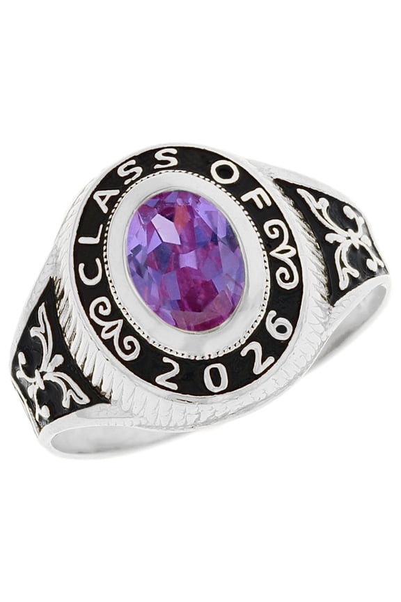 14k Gold Simulated June Birthstone CZ 2026 Class Graduation Ring - Size 5.00