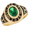 thumbnail image 1 of JackAni 14k Gold Simulated May Birthstone CZ 2026 Class Graduation Ring - Size 8.50, 1 of 5