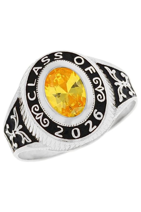 14k Gold Simulated November Birthstone 2026 Class Graduation Ring - Size 5.25