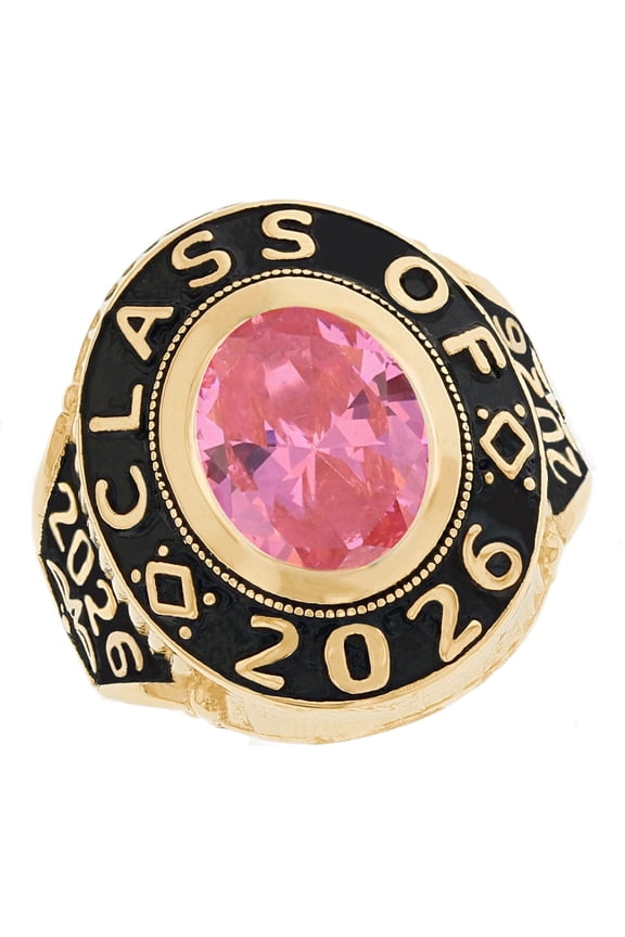 14k Gold Simulated October Birthstone 2026 Graduation Mens Class Ring - Size 10.75