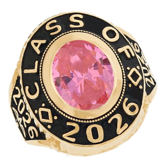 JackAni 14k Gold Simulated October Birthstone 2026 Graduation Mens Class Ring - Size 7.00