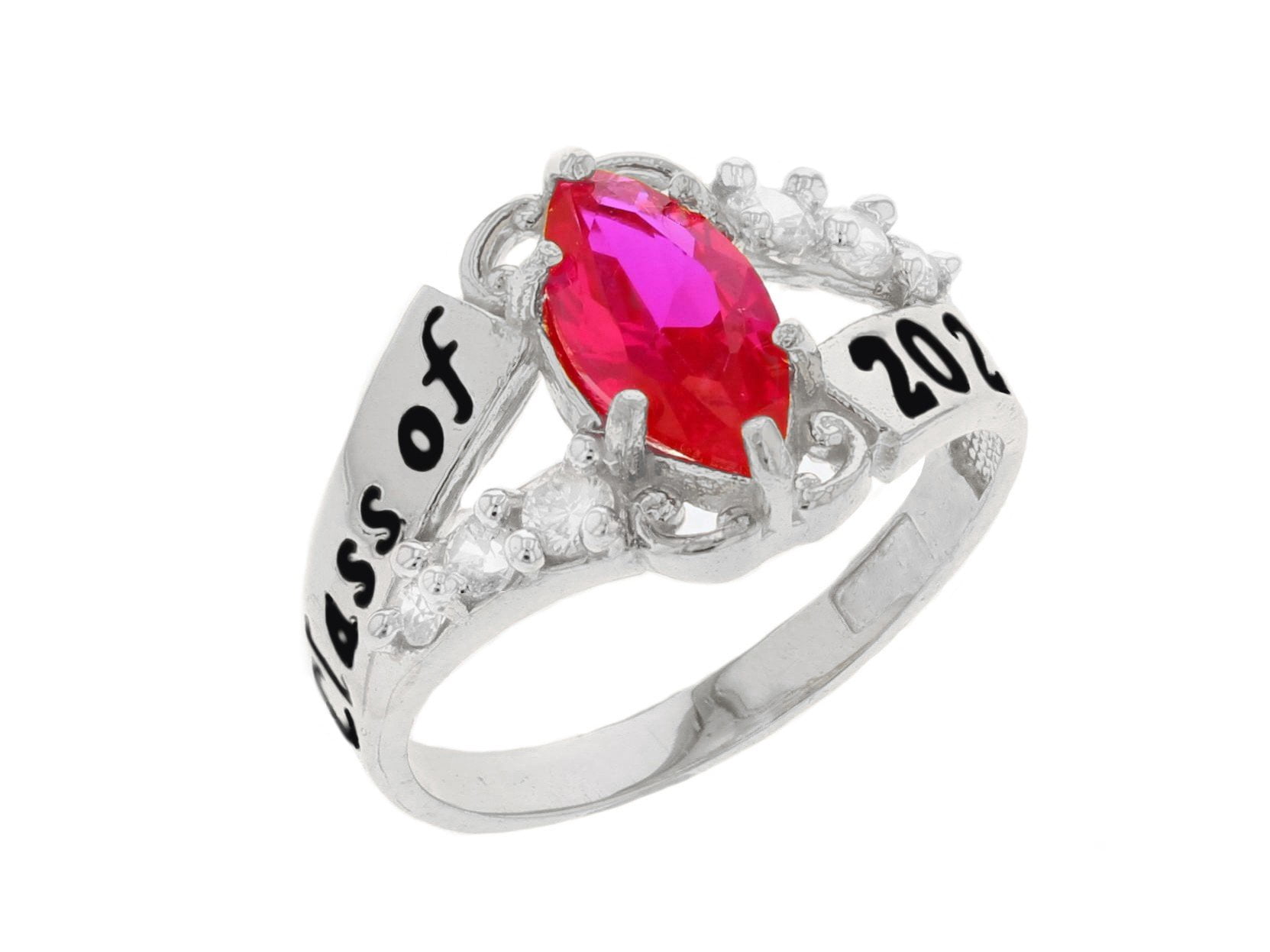 Ruby Class Ring JackAni 14k Gold Simulated Ruby July Birthstone 2025 Class Graduation ...